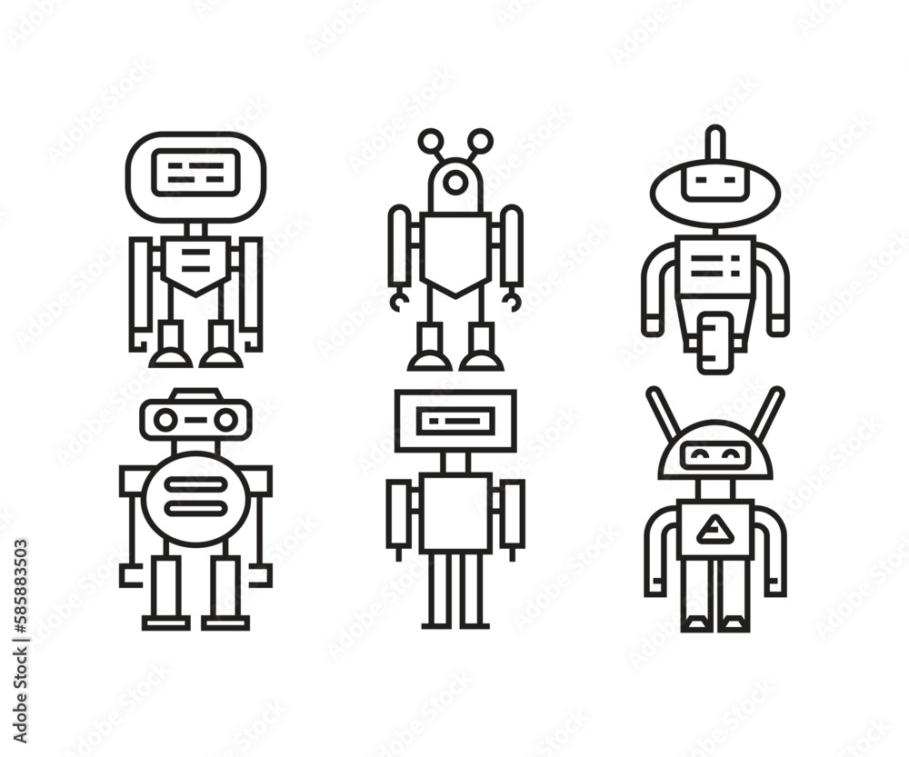 smart robot avatar icons set smart robot avatar icons set