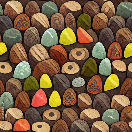 pattern with colorful stones