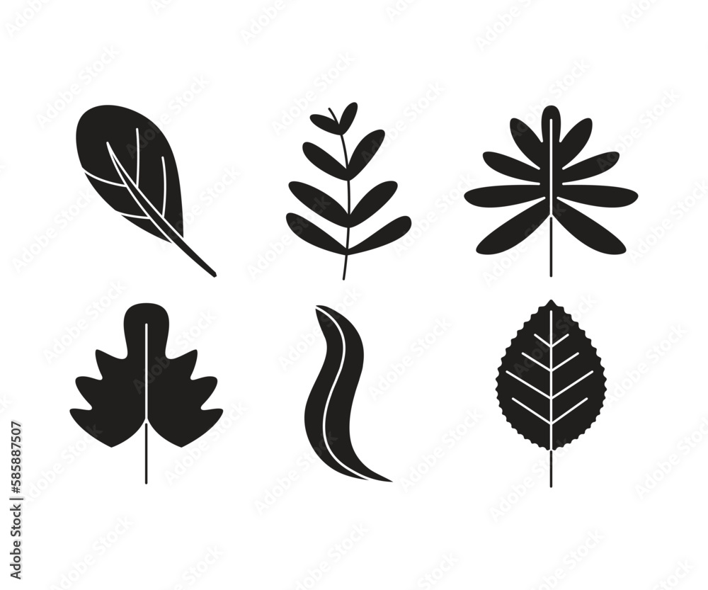 leaf and stalk icons line illustration leaf and stalk icons line illustration