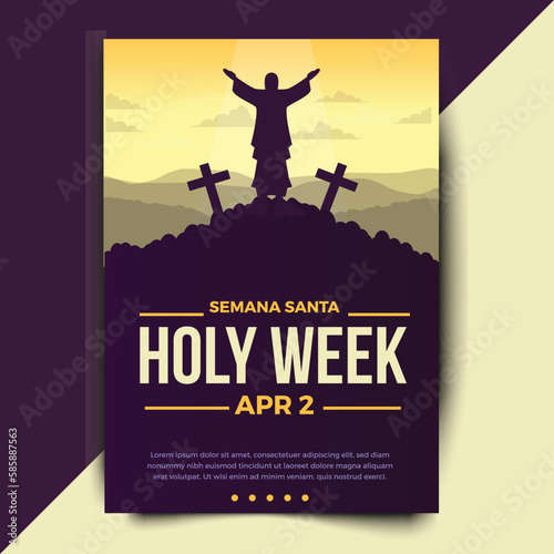 Editable A4 Size Holy Week Flyer Template design