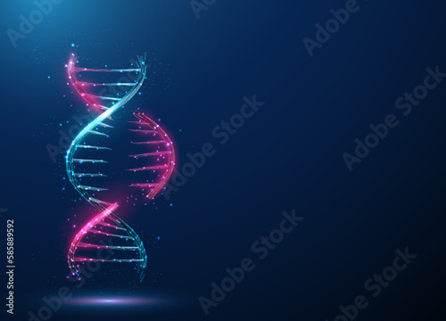 Abstract 3d DNA molecule helix with cutted part
