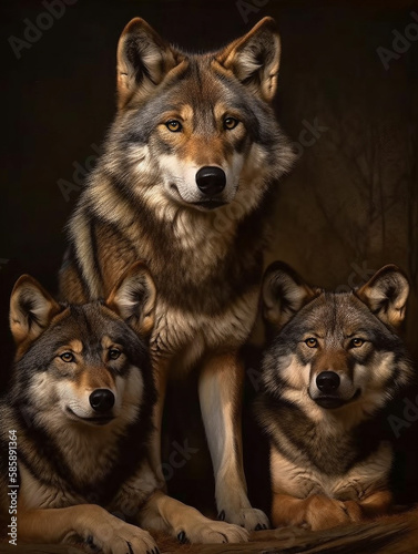 Wolf family portrait
