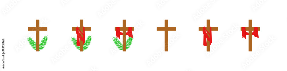 Obraz premium Palm Sunday. Hosanna. Vector illustration on a white background.