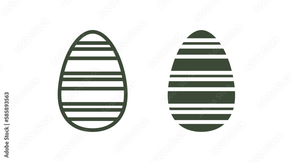 easter egg icon. Thin line and filled easter egg icon from easter collection. Outline and Glyph vector isolated on white background. Editable easter egg symbol can be used web and mobile