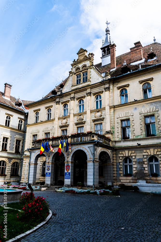 Sighisoara city hall building. Transylvania. Romania