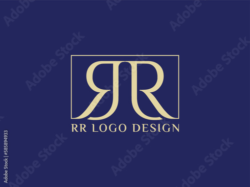 R and RR logo design vector