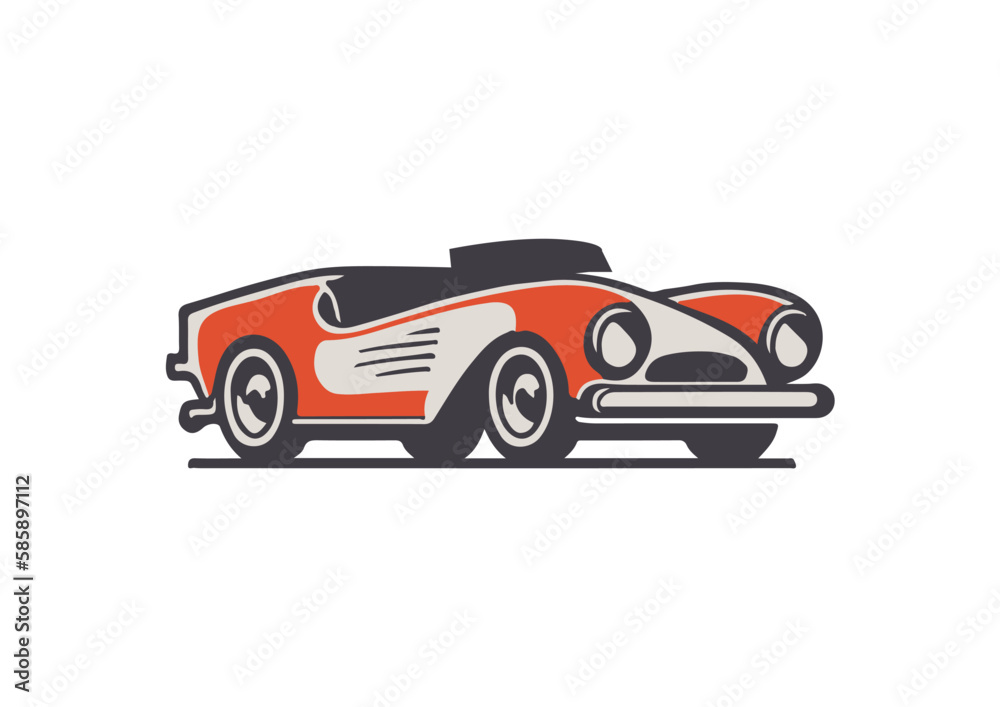Fototapeta premium Retro sporting car automobile convertible