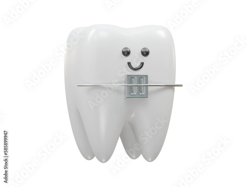 Teeth icon render 3d illustration vector element