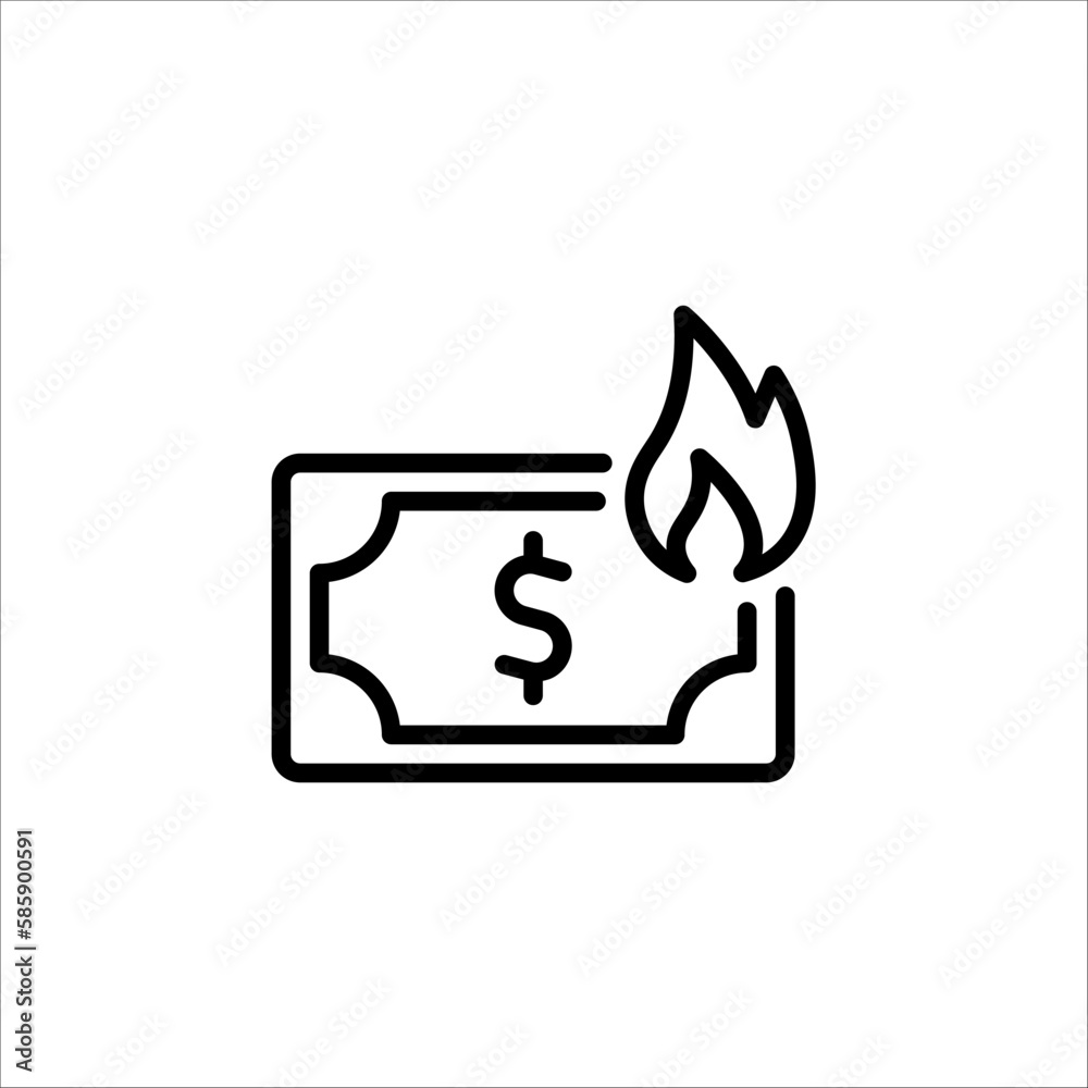 Inflation line icon. Growth or Increase price sign. Change money symbol. vector illustration on white background Inflation line icon. Growth or Increase price sign. Change money symbol. vector illustration on white background