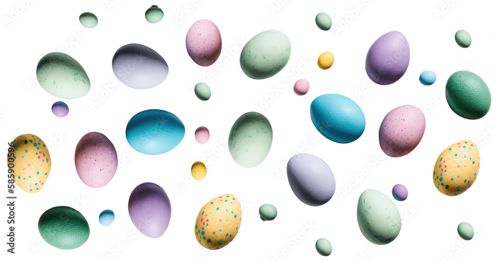 easter eggs isolated on transparent png background