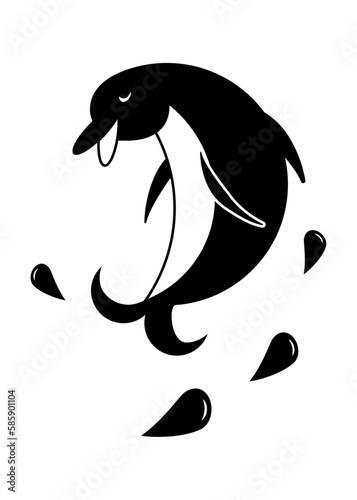 silhouette of a dolphin,Logo of dolphins 