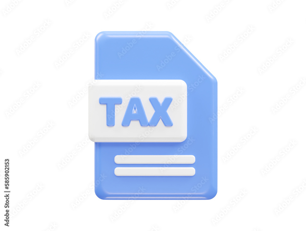 Tax icon 3d render vector illustration element Tax icon 3d render vector illustration element