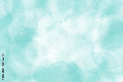 Mint abstract watercolor texture background. Green watercolour brush splash pattern. Pastel color background in paper art style. Vector turquoise illustration design