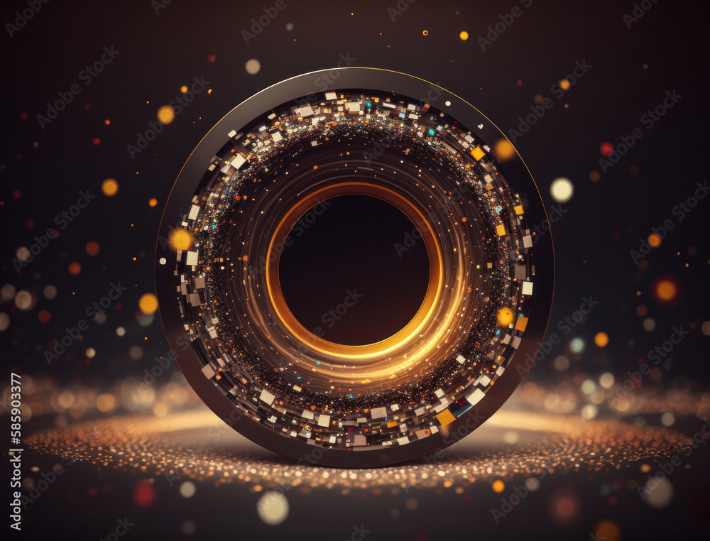 Concentric golden rings shapes Abstract geometric background created with Generative AI technology Concentric golden rings shapes Abstract geometric background created with Generative AI technology