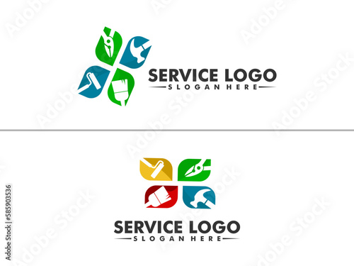 Home service vector logo template. this design suitable for home services and repair