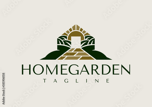 Aesthetic home garden logo design template