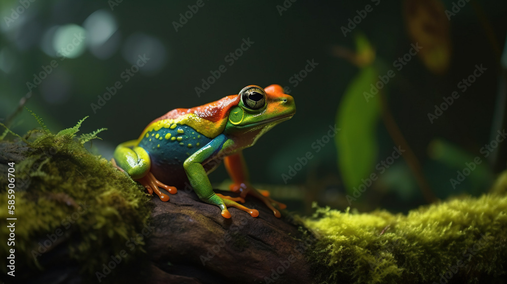 Naklejka premium Frog, Generative AI, Illustration