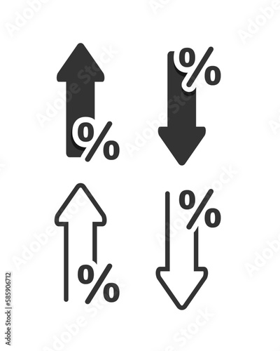 Increase decrease percent icon. Illustration vector