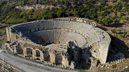 Drone view of the ancient theater of Aspendos