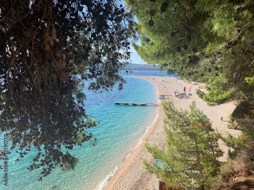 Pristine beaches of Croatian island of Brac near town of Bol, Croatia