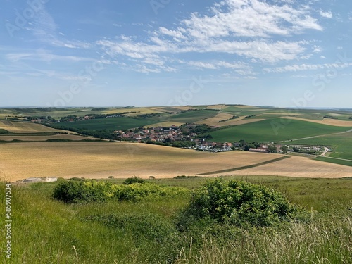 Small village of Escalles in Cote d'Opale ,Pas de Calaisin France