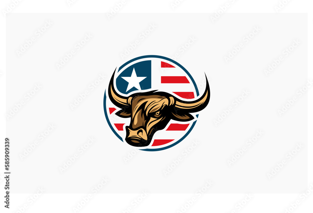 bull usa concept design creative logo