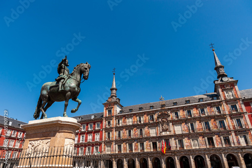 Equestrian statue of Philip III on the Plaza Mayor, Madrid, Spain