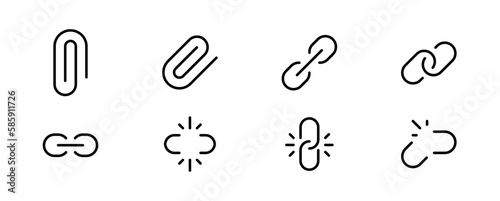Link & Internet URL or webpage url link icons set. For the use of UI and mobile app, web site interface.