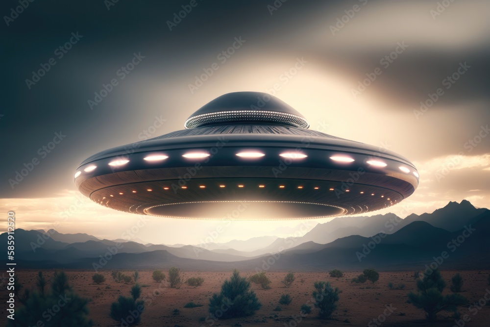 UFO unidentified flying object. AI generated UFO unidentified flying object. AI generated