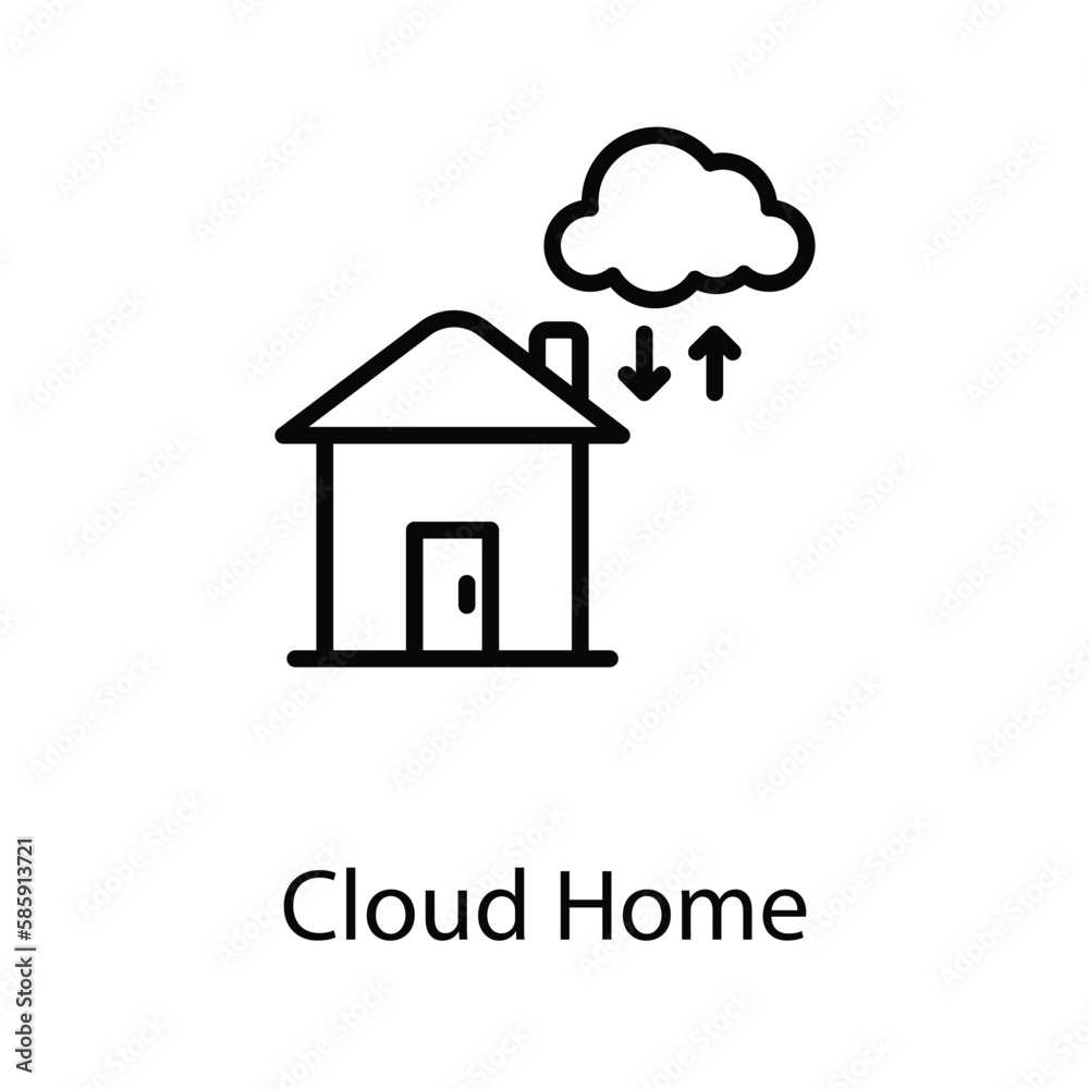 Fototapeta premium Cloud home icon design stock illustration