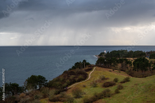 dramatic light and skies over djursland and mols bjerge in denmark