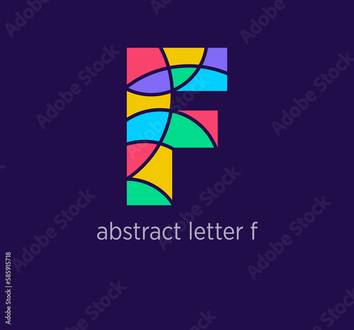 Free Download Modern abstract letter f logo icon. Unique mosaic design color transitions. Colorful letter f template. vector. - GFXLoad