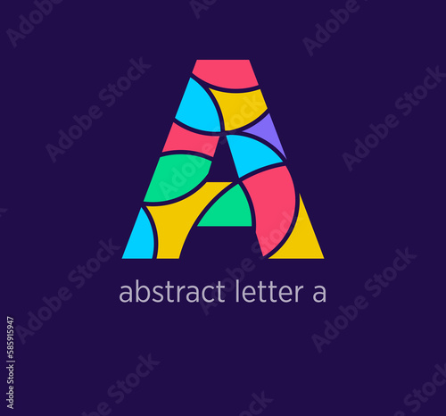 Modern abstract letter a logo icon. Unique mosaic design color transitions. Colorful letter a template. vector.