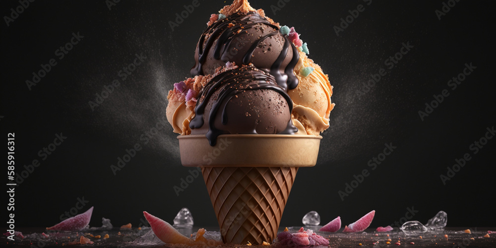 Irresistible ice cream brownie sundae