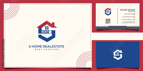 S home rent services real estate  Logo upload temp with premium business cards