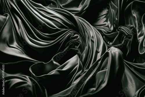 Noble Black Floating Cloth Background. Texture stock image noble black floating cloth background, black and white. Generated AI