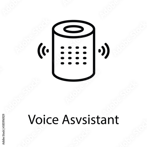 Voice assistant icon design stock illustration