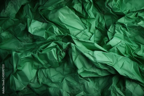  a green crumpled paper textured with a dark green color background that is very soft and soft and has a slight pattern on the edges of the edges of the paper. generative ai