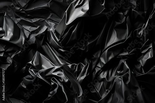  a black and white photo of a cloth that is very wrinkled and unzipped to reveal the fabric's folds and folds, as if it is a background. generative ai