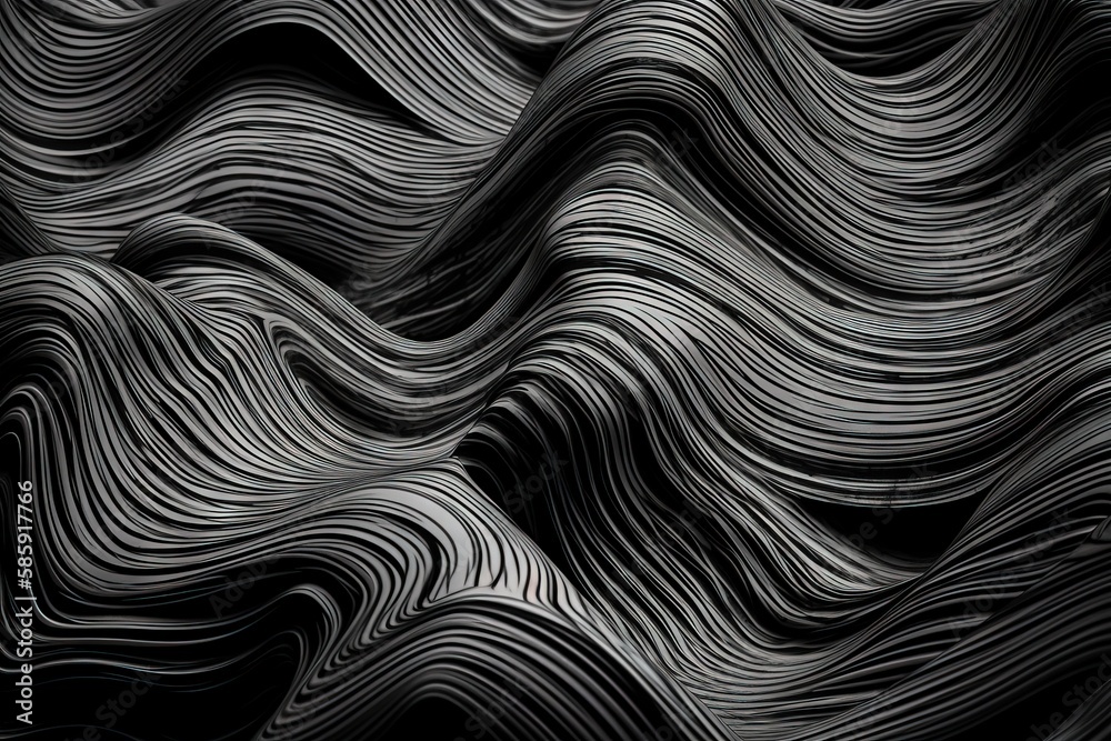 a black and white photo of a wavy pattern on a black background with a black background and a black background with a black and white pattern. generative ai a black and white photo of a wavy pattern on a black background with a black background and a black background with a black and white pattern. generative ai