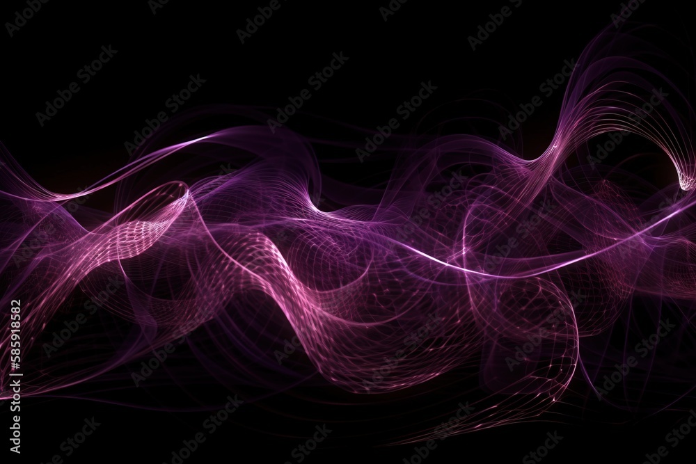  a purple abstract background with a black background and a black background with a purple wave of light in the middle of the image and a black background.  generative ai