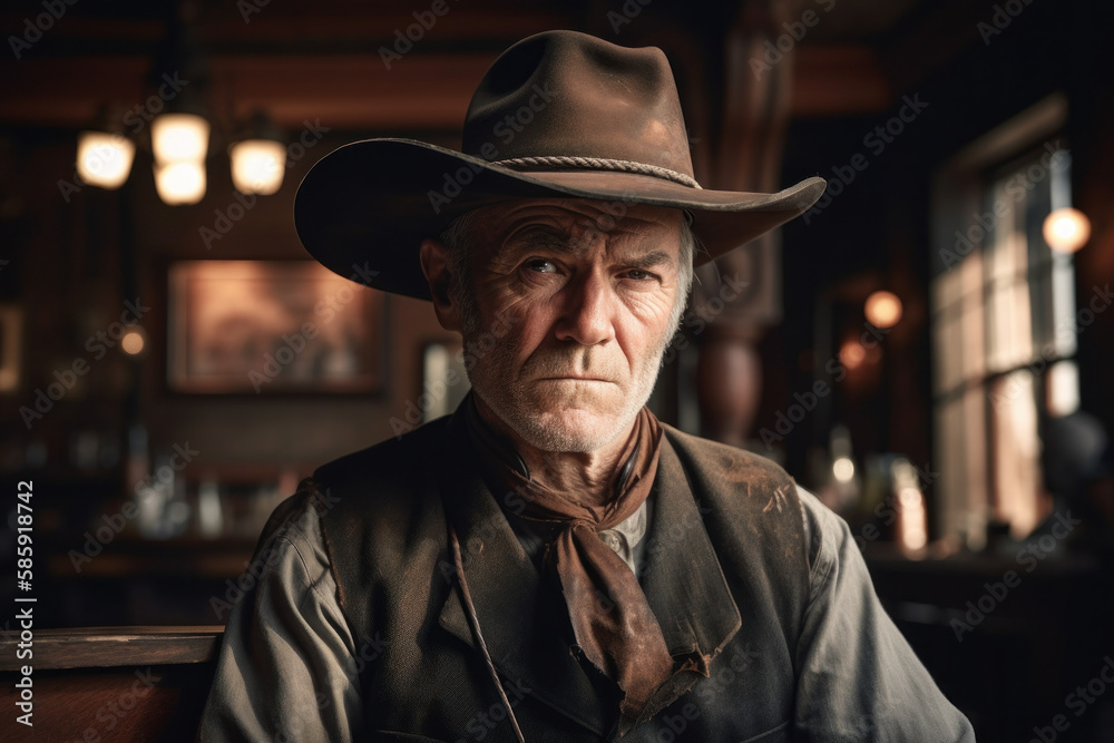 Cowboy Justice: Sheriff in Wild West Saloon, Generative AI