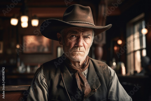 Cowboy Justice: Sheriff in Wild West Saloon, Generative AI