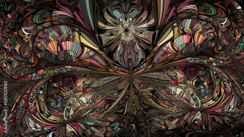 abstract fractal image with an optically challenging Generative AI photo