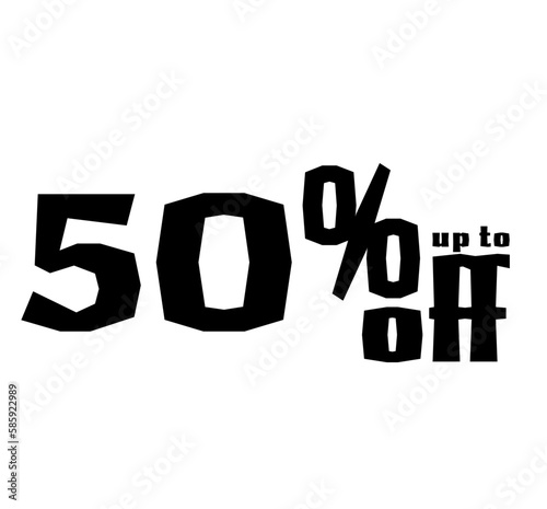 50 percent off sing up to fifty percent off sale decorative editable vector text 