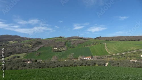 View of the countryside of Pietramontecorvino, a medieval town in the state of Puglia in Italy. photo