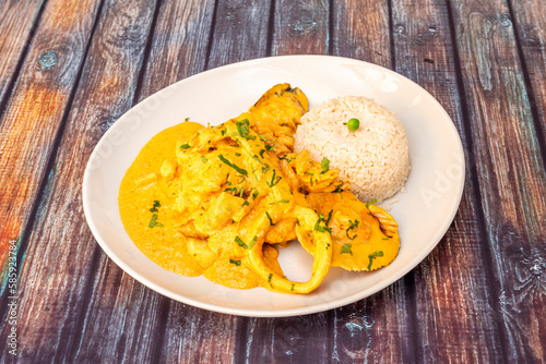 Obraz na plátně Pescado a lo macho is a recipe of Peruvian gastronomy that is prepared with a de
