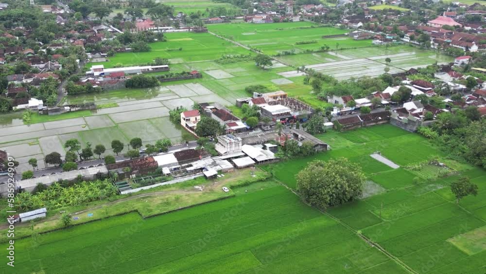 Aerial footage of rural areas in Asia, slow motion footage of drone