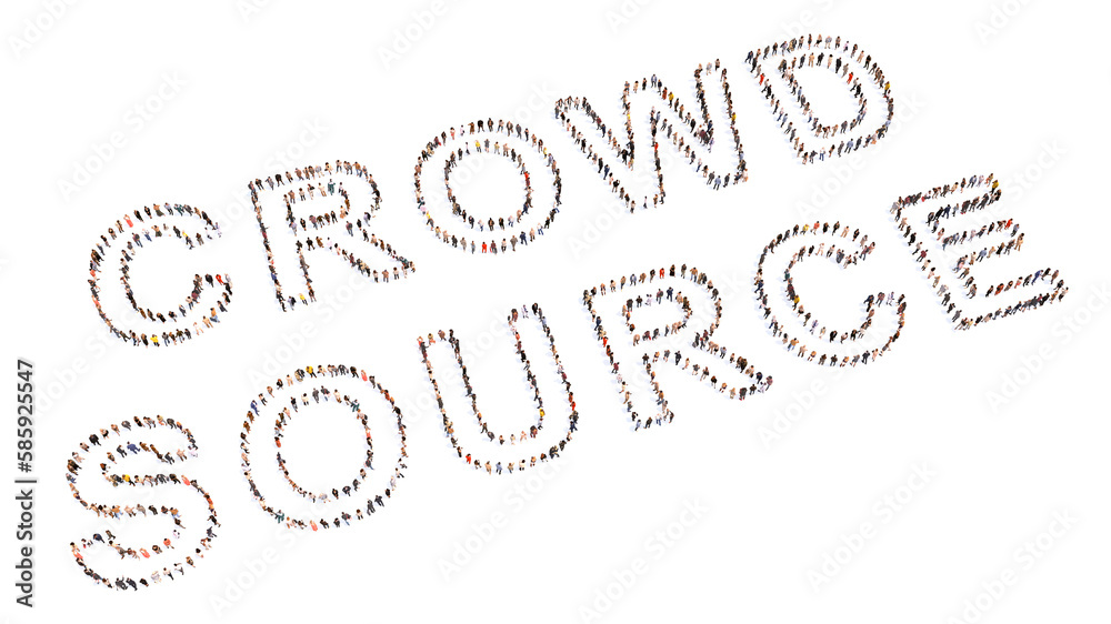 Concept or conceptual large community of people forming CROWD SOURCE concept. 3d illustration metaphor for outsourcing, business, network, team, teamwork, services, resources, management, cooperation Concept or conceptual large community of people forming CROWD SOURCE concept. 3d illustration metaphor for outsourcing, business, network, team, teamwork, services, resources, management, cooperation