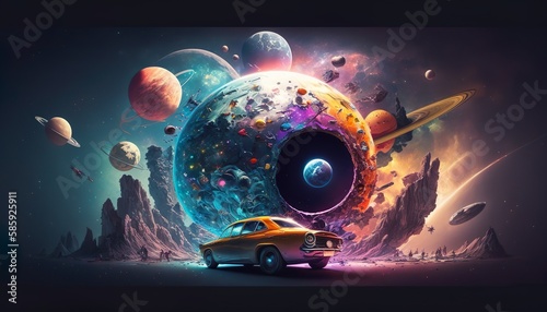 Fototapeta Naklejka Na Ścianę i Meble -  spaceship in space